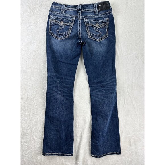 Silver Jeans Suki Bootcut Women’s Size 30 X 31 Mid Slim Boot Blue Fluid Denim - Picture 9 of 9